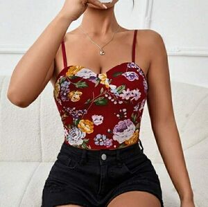 SHEIN Red Floral Camisole